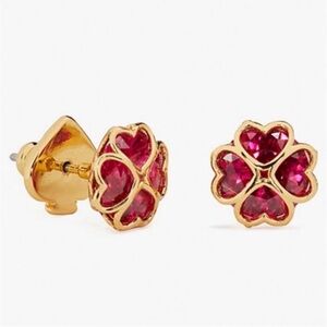KATE SPADE ♠️ NEW YORK SOMETHING SPARKLY RED CLOVER EARRINGS